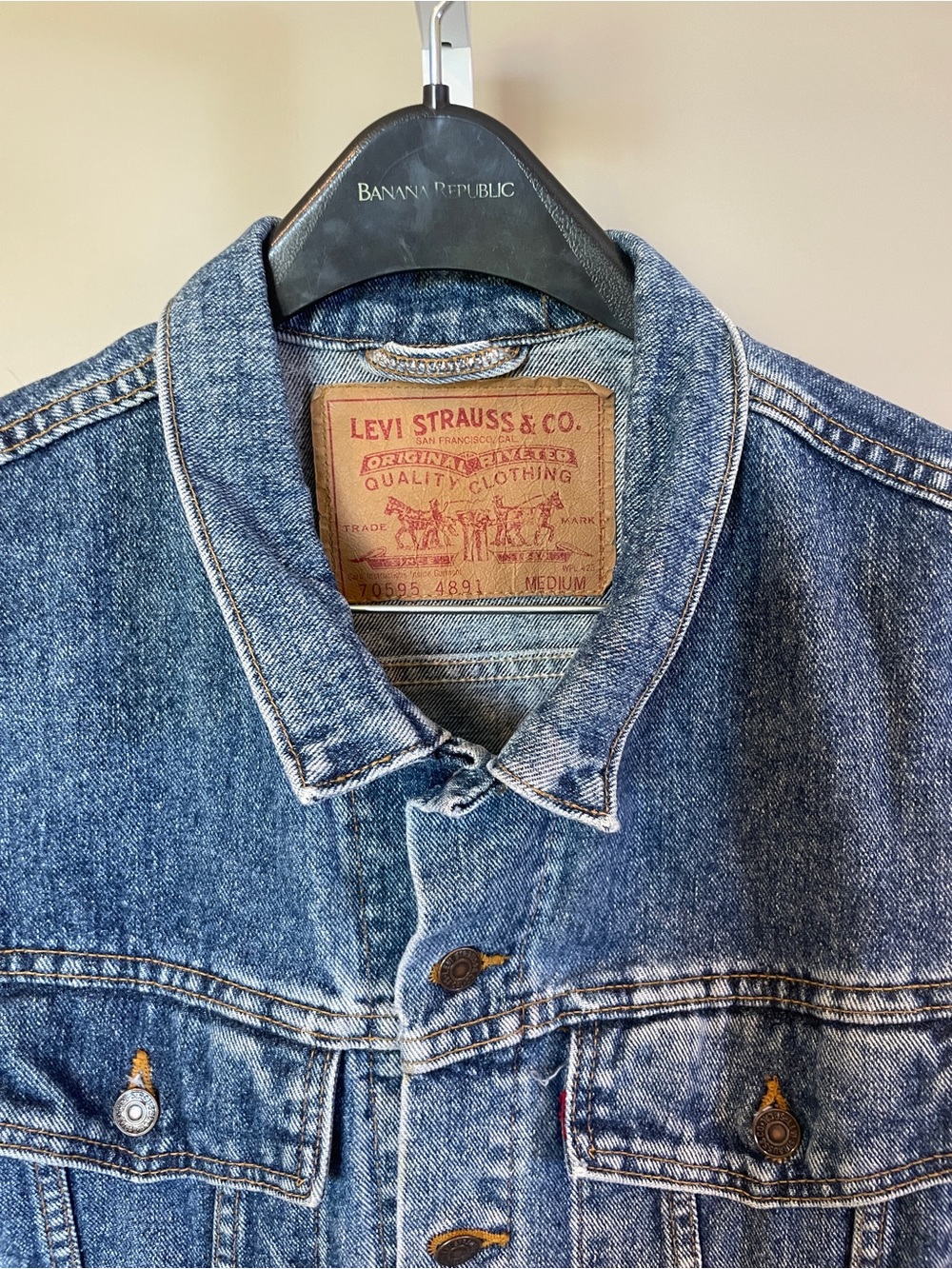 Vintage Levi's Men's 80s 90s Big John Trucker Vest Medium Made in USA 70595 - Picture 2 of 7